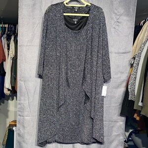 Dress Barn Sparkling Black and Silver Long Sleeve Dress